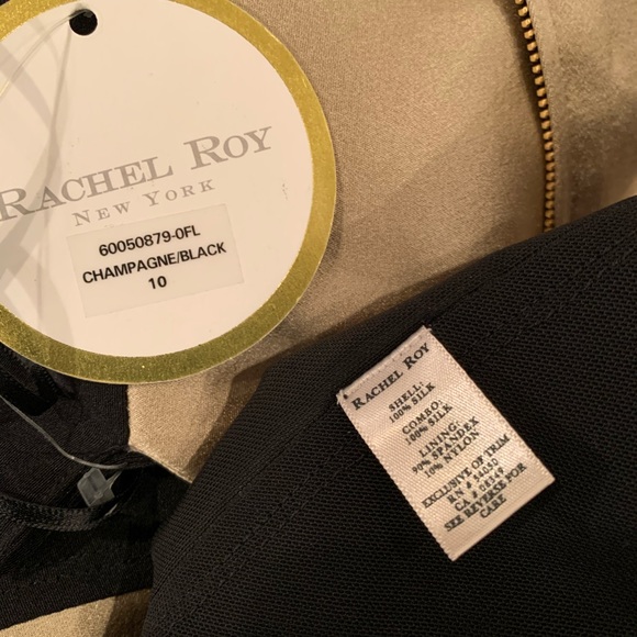 NWT, dress, Gorgeous Rachel Roy, black/Champaign - Picture 6 of 8